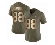 Women Nike Philadelphia Eagles #88 Trey Burton Limited Olive Gold 2017 Salute to Service NFL Jersey