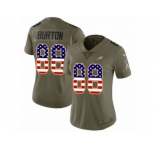 Women Nike Philadelphia Eagles #88 Trey Burton Limited Olive USA Flag 2017 Salute to Service NFL Jersey