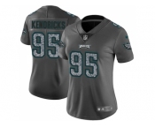 Women Nike Philadelphia Eagles #95 Mychal Kendricks Gray Static NFL Vapor Untouchable Limited Jersey