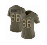 Women Nike Philadelphia Eagles #96 Derek Barnett Limited Olive Camo 2017 Salute to Service NFL Jersey