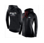 Women Nike Philadelphia Eagles Full-Zip Performance Hoodie Black