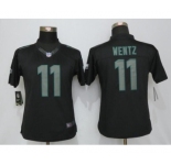 Womens Nike Philadelphia Eagles #11 Carson Wentz Impact Limited Black Jerseys