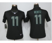 Womens Nike Philadelphia Eagles #11 Carson Wentz Impact Limited Black Jerseys