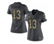 Women's Nike Philadelphia Eagles #13 Nelson Agholor Black Stitched NFL Limited 2016 Salute to Service Jersey