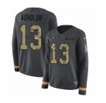 Women's Nike Philadelphia Eagles #13 Nelson Agholor Limited Black Salute to Service Therma Long Sleeve NFL Jersey