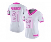 Women's Nike Philadelphia Eagles #21 Patrick Robinson Limited White Pink Rush Fashion NFL Jersey