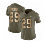 Women's Nike Philadelphia Eagles #29 Avonte Maddox Limited Olive Gold 2017 Salute to Service NFL Jersey
