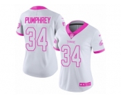 Women's Nike Philadelphia Eagles #34 Donnel Pumphrey Limited White Pink Rush Fashion NFL Jersey
