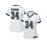 Women's Nike Philadelphia Eagles #34 Kenjon Barner Limited White NFL Jersey