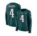 Women's Nike Philadelphia Eagles #4 Jake Elliott Limited Green Therma Long Sleeve NFL Jersey