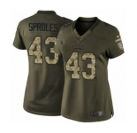 Women's Nike Philadelphia Eagles #43 Darren Sproles Limited Green Salute to Service NFL Jersey