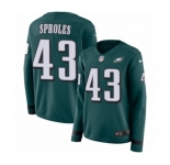 Women's Nike Philadelphia Eagles #43 Darren Sproles Limited Green Therma Long Sleeve NFL Jersey