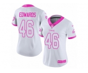 Women's Nike Philadelphia Eagles #46 Herman Edwards Limited White-Pink Rush Fashion NFL Jersey