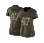 Women's Nike Philadelphia Eagles #47 Trey Burton Limited Green Salute to Service NFL Jersey