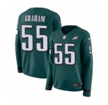 Women's Nike Philadelphia Eagles #55 Brandon Graham Limited Green Therma Long Sleeve NFL Jersey