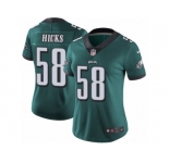 Women's Nike Philadelphia Eagles #58 Jordan Hicks Vapor Untouchable Limited Midnight Green Team Color NFL Jersey