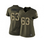 Women's Nike Philadelphia Eagles #63 Dallas Thomas Limited Green Salute to Service NFL Jersey