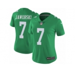 Women's Nike Philadelphia Eagles #7 Ron Jaworski Limited Green Rush NFL Jersey