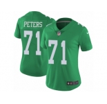 Women's Nike Philadelphia Eagles #71 Jason Peters Limited Green Rush NFL Jersey