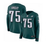 Women's Nike Philadelphia Eagles #75 Josh Sweat Limited Green Therma Long Sleeve NFL Jersey