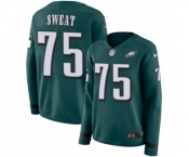 Women's Nike Philadelphia Eagles #75 Josh Sweat Limited Green Therma Long Sleeve NFL Jersey
