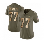 Women's Nike Philadelphia Eagles #77 Michael Bennett Limited Olive Gold 2017 Salute to Service NFL Jersey