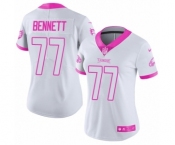 Women's Nike Philadelphia Eagles #77 Michael Bennett Limited White Pink Rush Fashion NFL Jersey