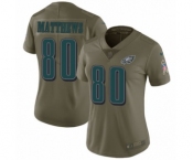 Women's Nike Philadelphia Eagles #80 Jordan Matthews Limited Olive 2017 Salute to Service NFL Jersey