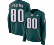 Women's Nike Philadelphia Eagles #80 Markus Wheaton Limited Green Therma Long Sleeve NFL Jersey