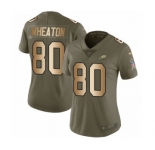 Women's Nike Philadelphia Eagles #80 Markus Wheaton Limited Olive Gold 2017 Salute to Service NFL Jersey