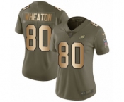 Women's Nike Philadelphia Eagles #80 Markus Wheaton Limited Olive Gold 2017 Salute to Service NFL Jersey