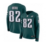 Women's Nike Philadelphia Eagles #82 Mike Quick Limited Green Therma Long Sleeve NFL Jersey
