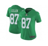 Women's Nike Philadelphia Eagles #87 Brent Celek Limited Green Rush NFL Jersey