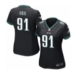 Women's Nike Philadelphia Eagles #91 Fletcher Cox Game Black Alternate NFL Jersey