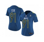 Women's Nike Philadelphia Eagles #91 Fletcher Cox Limited Blue 2017 Pro Bowl NFL Jersey
