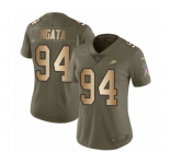 Women's Nike Philadelphia Eagles #94 Haloti Ngata Limited Olive Gold 2017 Salute to Service NFL Jersey