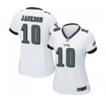 Women's Philadelphia Eagles #10 DeSean Jackson Game White Football Jersey