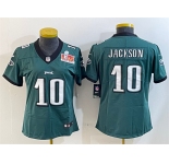 Women's Philadelphia Eagles #10 DeSean Jackson Green 2025 Super Bowl LIX Patch Vapor Untouchable Limited Football Stitched Jersey
