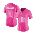 Women's Philadelphia Eagles #10 DeSean Jackson Limited Pink Rush Fashion Football Jersey