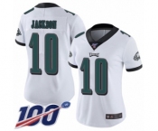 Women's Philadelphia Eagles #10 DeSean Jackson White Vapor Untouchable Limited Player 100th Season Football Jersey