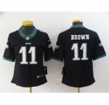 Women's Philadelphia Eagles #11 A. J. Brown Black Vapor Stitched Football Jersey