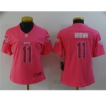 Women's Philadelphia Eagles #11 A. J. Brown Pink Stitched Football Jersey
