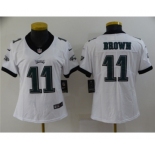 Women's Philadelphia Eagles #11 A. J. Brown White Vapor Stitched Football Jerse