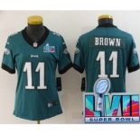 Women's Philadelphia Eagles #11 AJ Brown Limited Green Super Bowl LVII Vapor Jersey