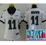 Women's Philadelphia Eagles #11 AJ Brown Limited White Super Bowl LVII Vapor Jersey