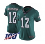 Women's Philadelphia Eagles #12 Randall Cunningham Midnight Green Team Color Vapor Untouchable Limited Player 100th Season Football Jersey