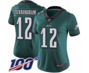 Women's Philadelphia Eagles #12 Randall Cunningham Midnight Green Team Color Vapor Untouchable Limited Player 100th Season Football Jersey