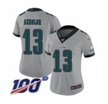 Women's Philadelphia Eagles #13 Nelson Agholor Limited Silver Inverted Legend 100th Season Football Jersey