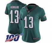 Women's Philadelphia Eagles #13 Nelson Agholor Midnight Green Team Color Vapor Untouchable Limited Player 100th Season Football Jersey