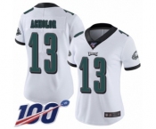 Women's Philadelphia Eagles #13 Nelson Agholor White Vapor Untouchable Limited Player 100th Season Football Jersey